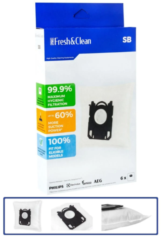 Pro Fresh & Clean Zanussi Zan 3630 Uyumlu Bez Toz Torbası 6'lı